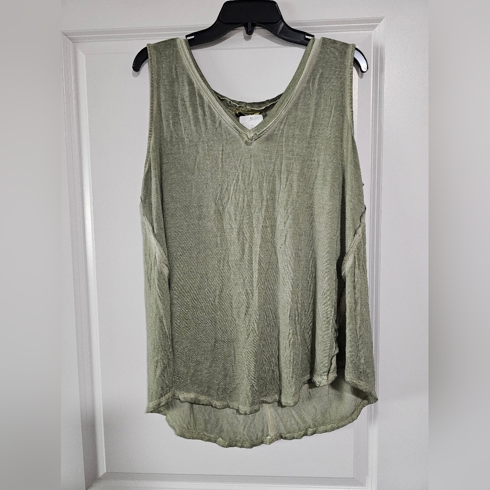 Olive Green Sleeveless Women's Top